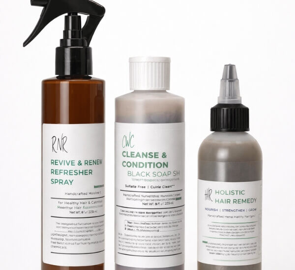 Crown Care Collection – Black Soap Shampoo, Hair Refresher & Hair Oil - Beauty, Hair, Hair products - Black Soap Shampoo, Crown Care Bundle, dry scalp care, hair oil, hair refresher spray, handcrafted hair products, Holistic Hair Remedy, moisturizing hair care, natural hair care, Niko’s Naturals, protective style care, scalp care, small-batch hair care, textured hair care, wash day routine