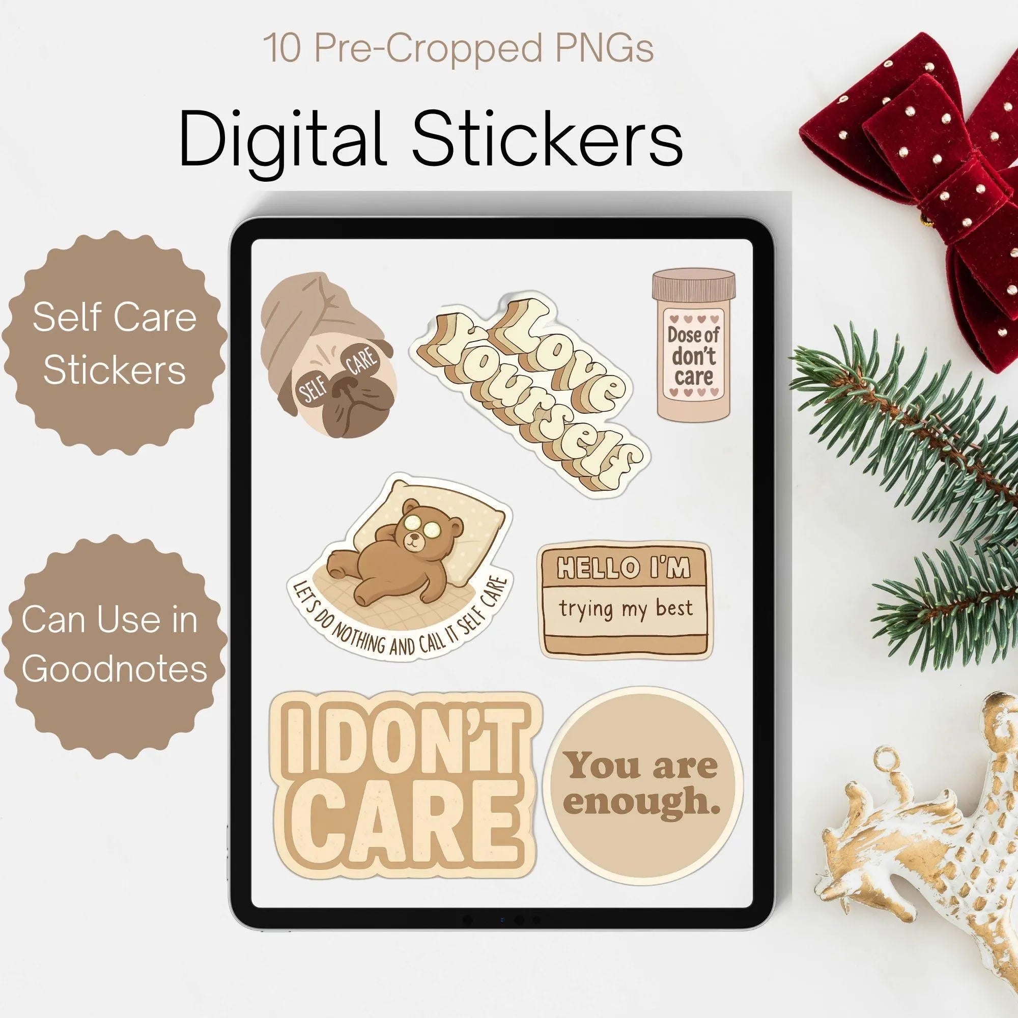 Self-Care Digital Sticker Pack - Stationery, Journaling & Affirmations, Prints (Printable/Downloadable) - **Self-Care Digital Sticker Pack tags:** Self Care Digital Stickers, affirmation stickers, cozy stickers, digital download, digital planner stickers, digital stickers, Energizing Moments, GoodNotes stickers, iPad stickers, journaling stickers, mental wellness stickers, mindfulness stickers, planner accessories, planner stickers, printable stickers, self care planner, self care stickers, wellness stickers