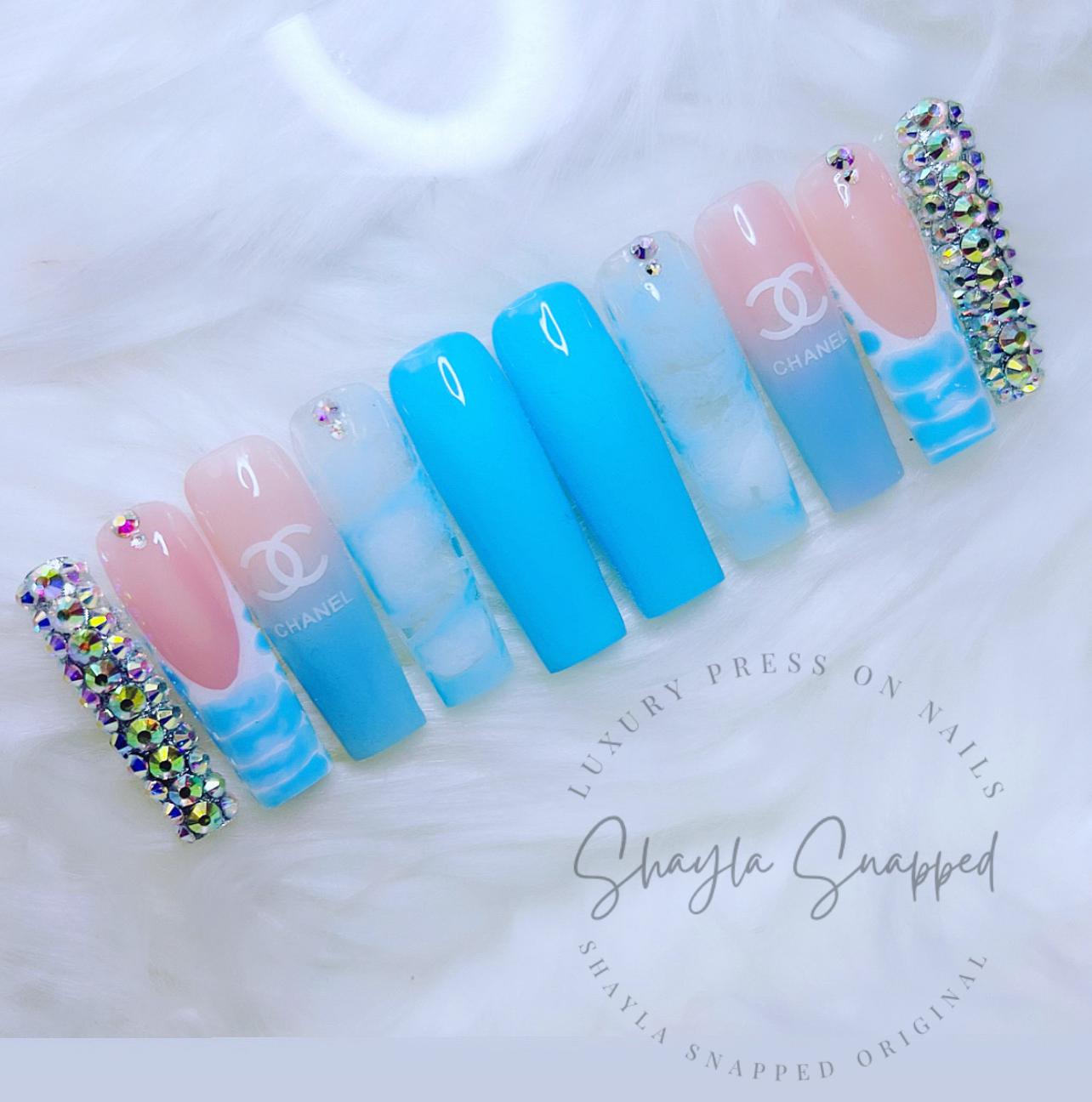 Blue Skies - Nail Press-ons, (Uncategorized)