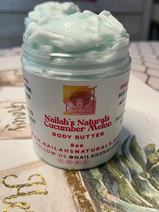 Cucumber Melon Body Butter (8oz) - Skincare - #cucumbermelonbodybutter #skincare #nailahsnaturals