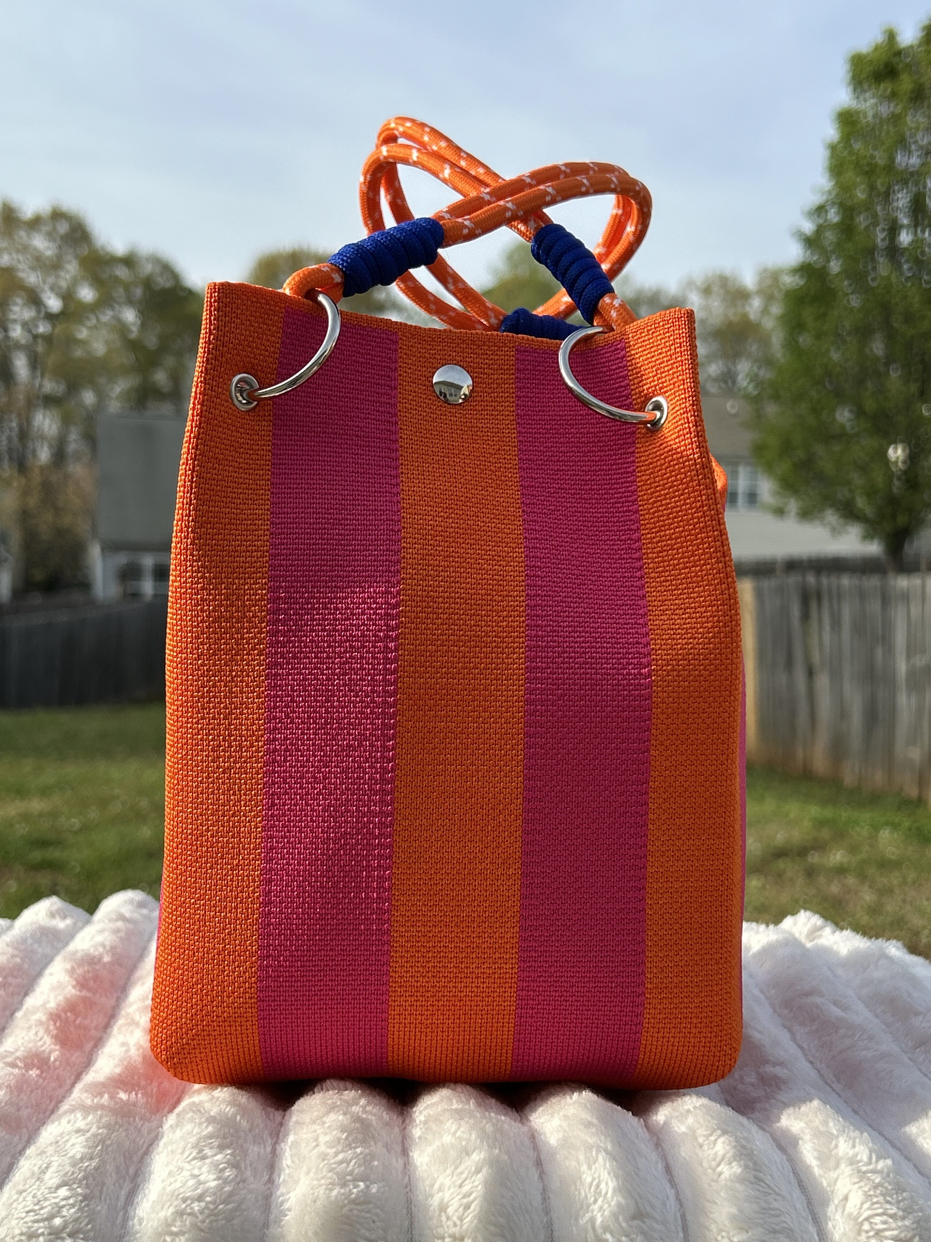 Bucket Bag – Pink & Orange - Handbags - purse