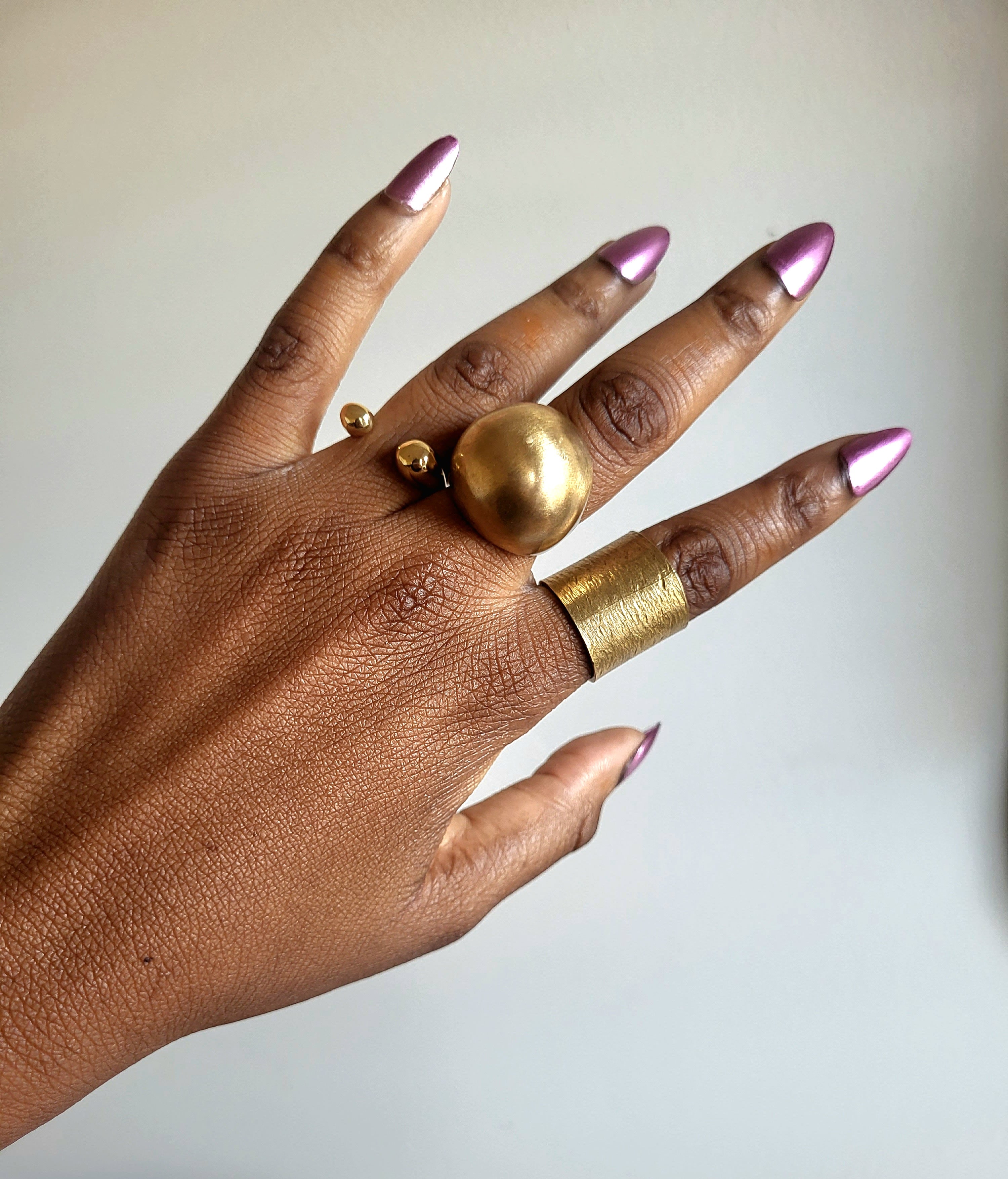 Nzinga Brass Ball Geometric Ring - Fashion, Finger Rings, (Uncategorized)