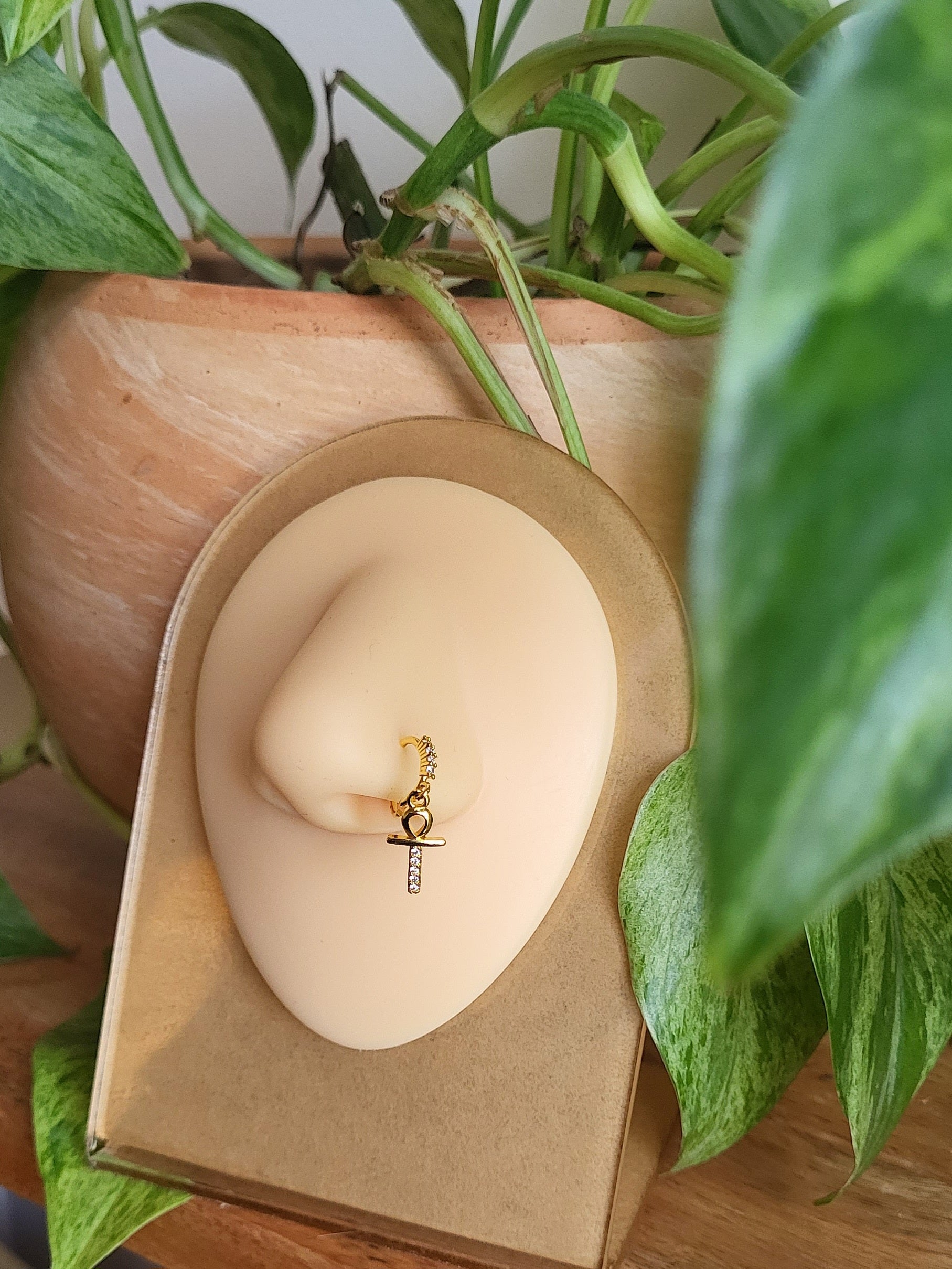 Dainty Ankh Hoop Nose Ring - Fashion, Finger Rings, (Uncategorized)